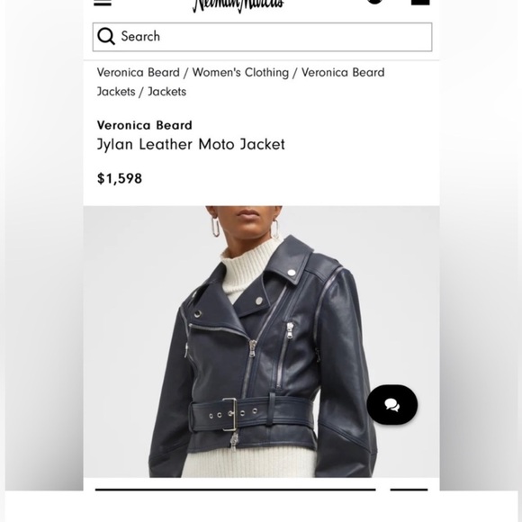 Veronica Beard Jylan Leather Moto Jacket Size 4/Small - Dark blue/grey - Picture 10 of 11